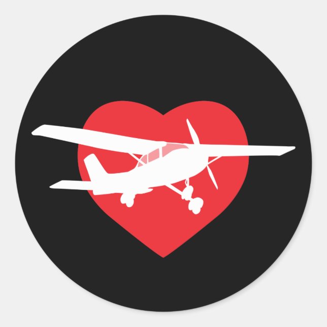 I Love Aeroplanes Classic Round Sticker (Front)