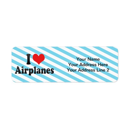 I Love Aeroplanes Return Address Label