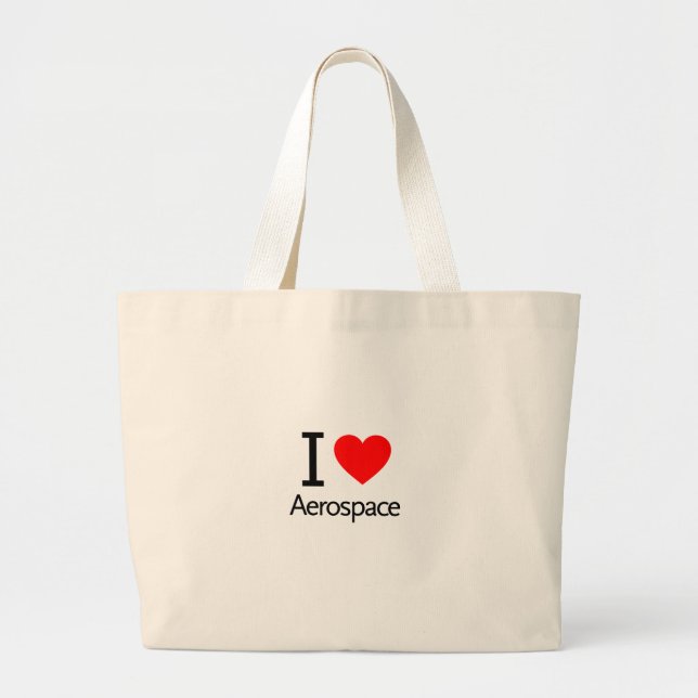 I Love Aerospace Large Tote Bag (Front)