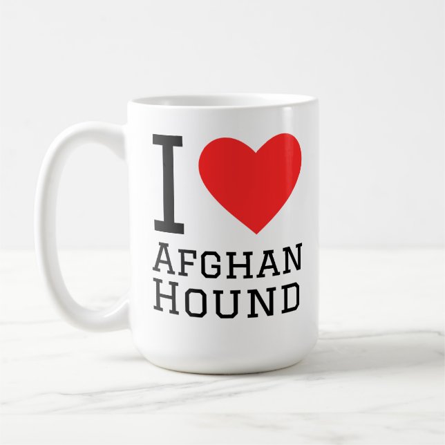 I love afghan hound  coffee mug (Left)