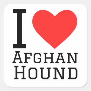 I love afghan hound square sticker