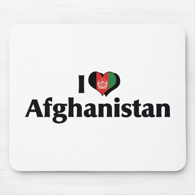 I Love Afghanistan Flag Mouse Pad (Front)