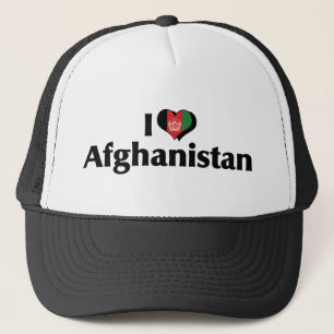 I Love Afghanistan Flag Trucker Hat