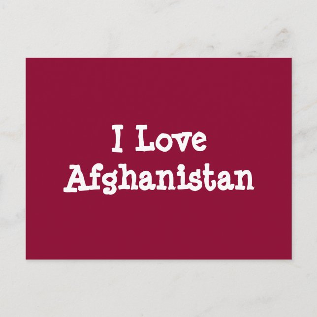 I Love Afghanistan Postcard (Front)