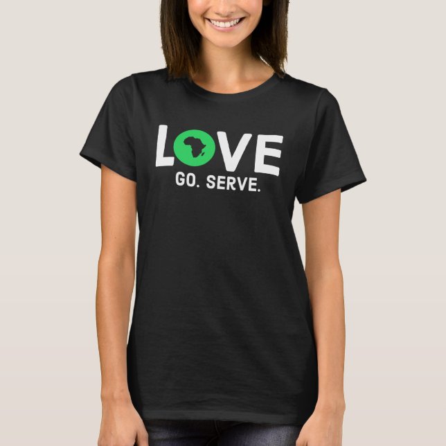 I Love Africa  Africa Map T-Shirt (Front)