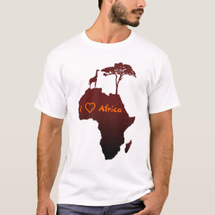 I Love Africa   African Safari Map T-Shirt