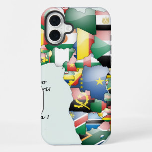 I Love Africa Art Print   Pan-African Map & Herita iPhone 16 Plus Case