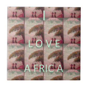 I Love Africa – Cultural Landscape Pattern Ceramic Tile