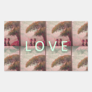 I Love Africa – Cultural Landscape Pattern Rectangular Sticker