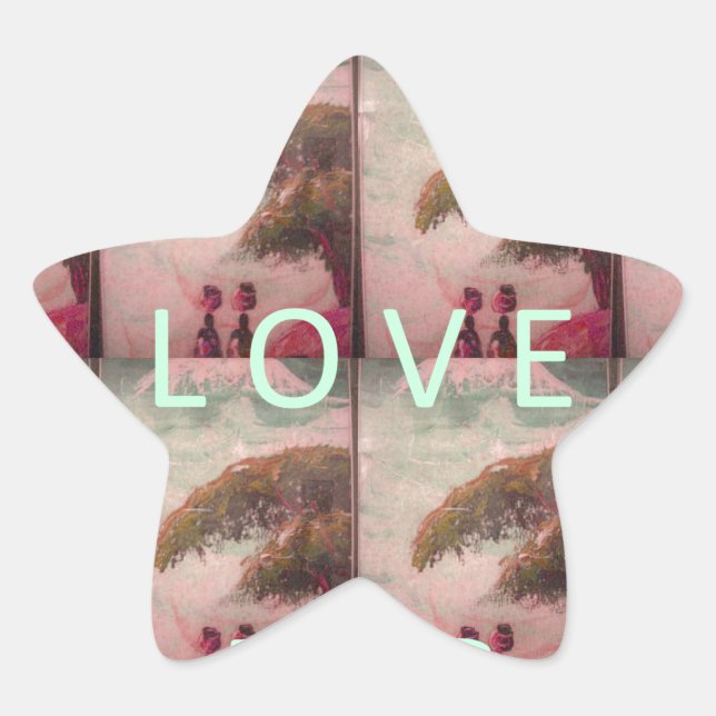 I Love Africa – Cultural Landscape Pattern Star Sticker (Front)