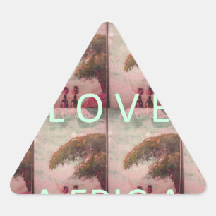 I Love Africa – Cultural Landscape Pattern Triangle Sticker