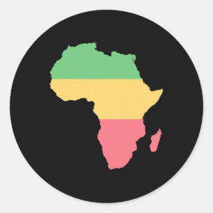 I Love Africa Rosta Coloured Continent Classic Round Sticker