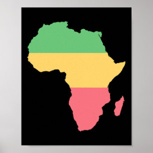 I Love Africa Rosta Coloured Continent Poster