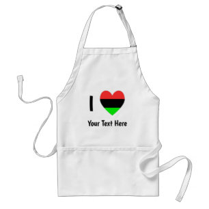 I Love (African American Flag Heart) Your Text Standard Apron