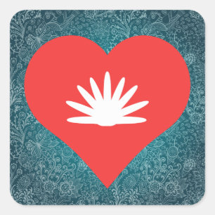 I Love agave Modern Square Sticker