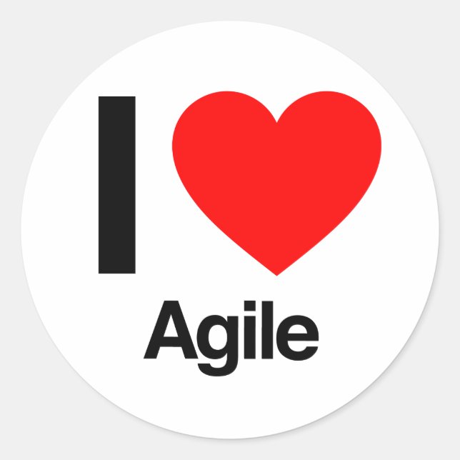 i love agile classic round sticker (Front)
