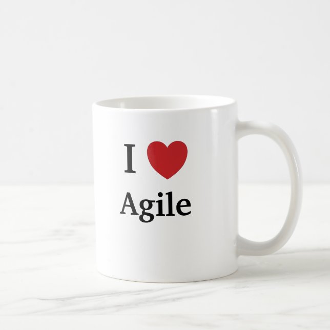 I Love Agile Heart Me Mug Project Manager Quote (Right)