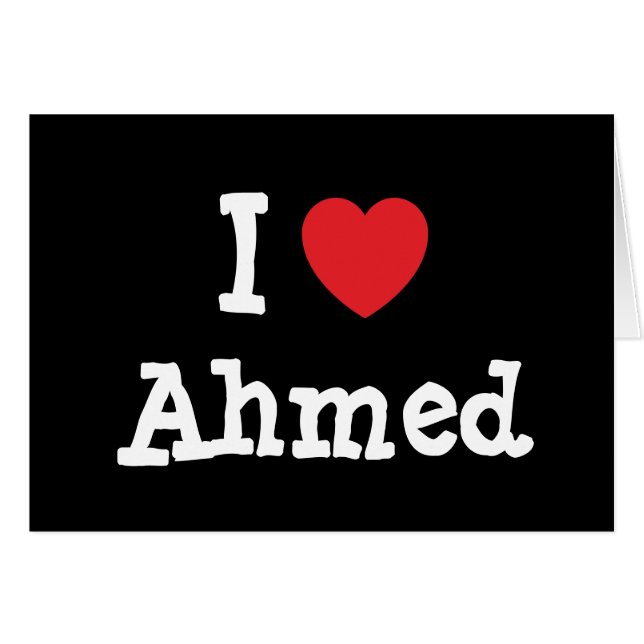 I love Ahmed heart custom personalised (Front Horizontal)