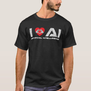 I Love AI Artificial Intelligence Tech Science Pro T-Shirt