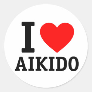 I Love Aikido Classic Round Sticker