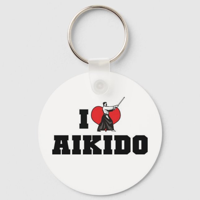 I Love Aikido Keychain (Front)