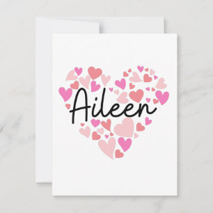 I love Aileen - hearts for Aileen Thank You Card