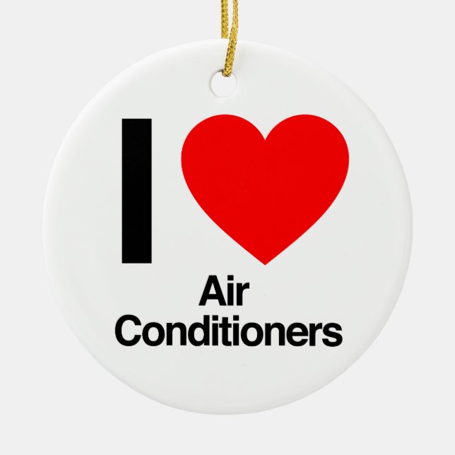 i love air conditioners ceramic tree decoration (Front)