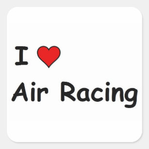 I Love Air Racing Square Sticker