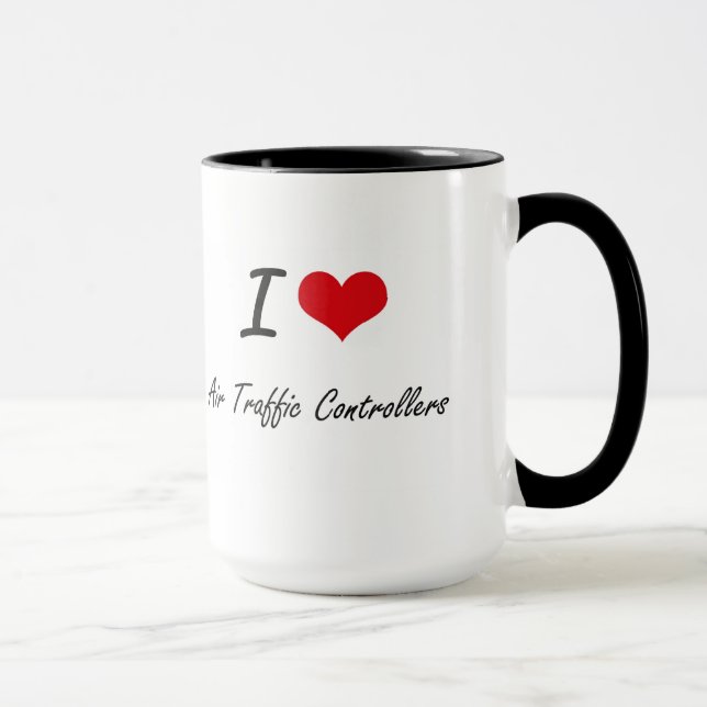 I Love Air Traffic Controllers Artistic Design Mug (Right)