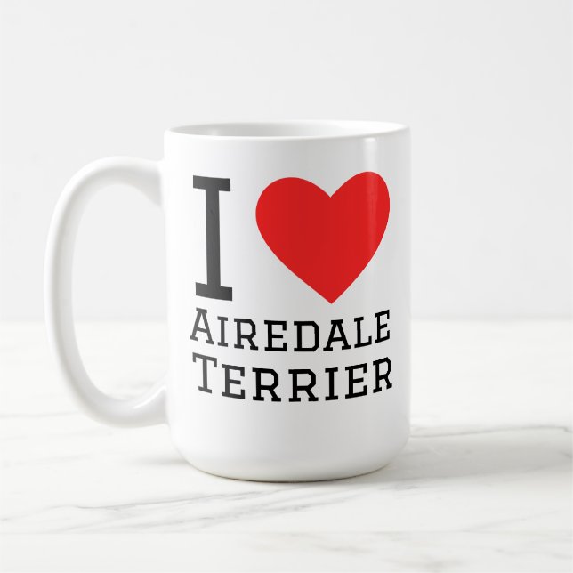 I love Airedale terrier Coffee Mug (Left)