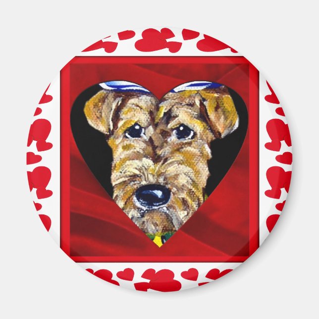 I Love Airedales Magnet (Front)