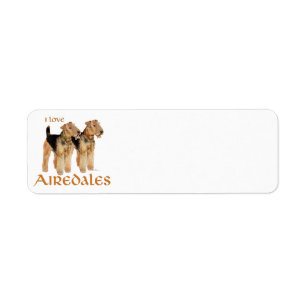 I Love Airedales Return Address Label