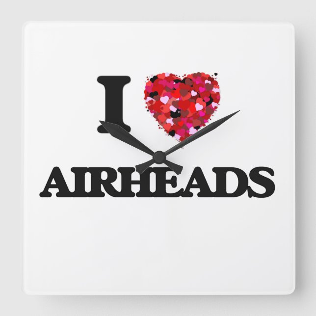 I love Airheads Square Wall Clock (Front)