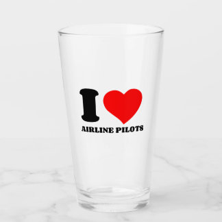 I LOVE AIRLINE PILOTS GLASS
