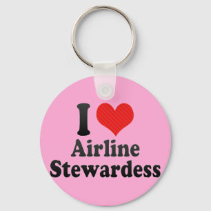 I Love Airline Stewardess Key Ring