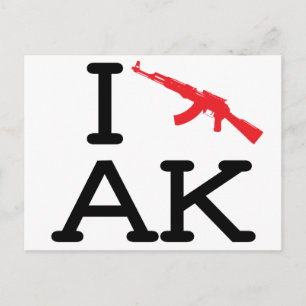 I Love AK - AK47 - Postcard