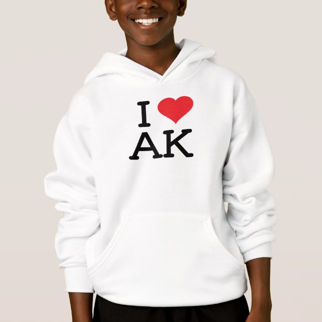 I Love AK - Heart - Hoodie (Front)