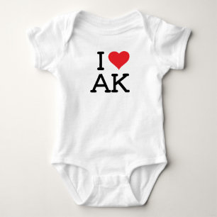 I Love AK - Heart - Onsie Baby Bodysuit