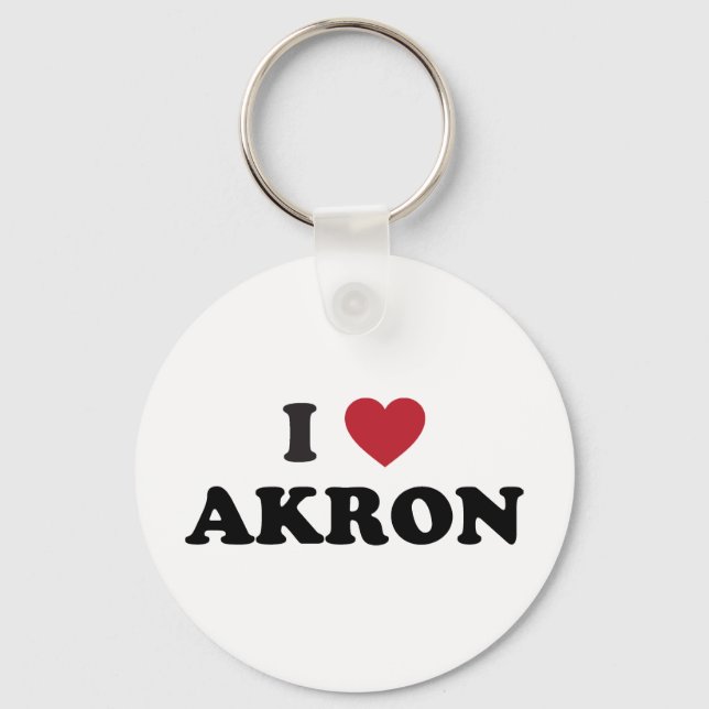 I Love Akron Ohio Key Ring (Front)