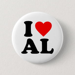 I LOVE AL 6 CM ROUND BADGE