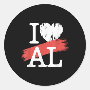 I Love Al I Heart Al  Classic Round Sticker