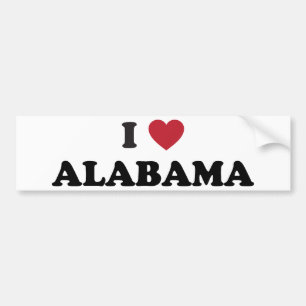 I Love Alabama Bumper Sticker