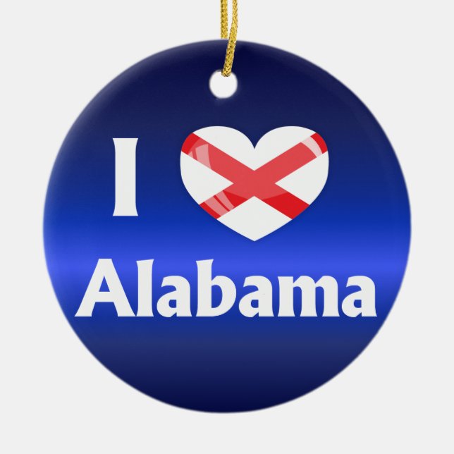 I love Alabama Ceramic Tree Decoration (Front)