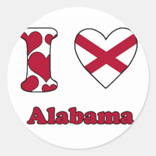 I love Alabama Classic Round Sticker