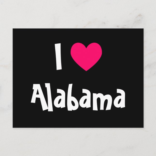 I Love Alabama Postcard (Front)