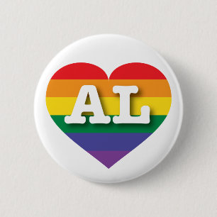 I Love Alabama Rainbow Heart 6 Cm Round Badge