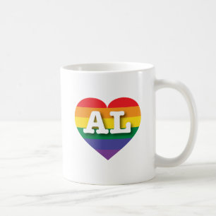 I Love Alabama Rainbow Heart Coffee Mug
