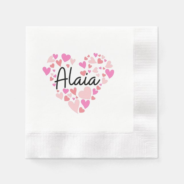 I love Alaia - hearts for Alaia Napkin (Front)