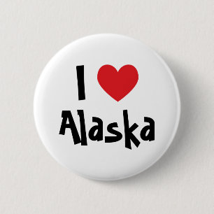 I Love Alaska 6 Cm Round Badge