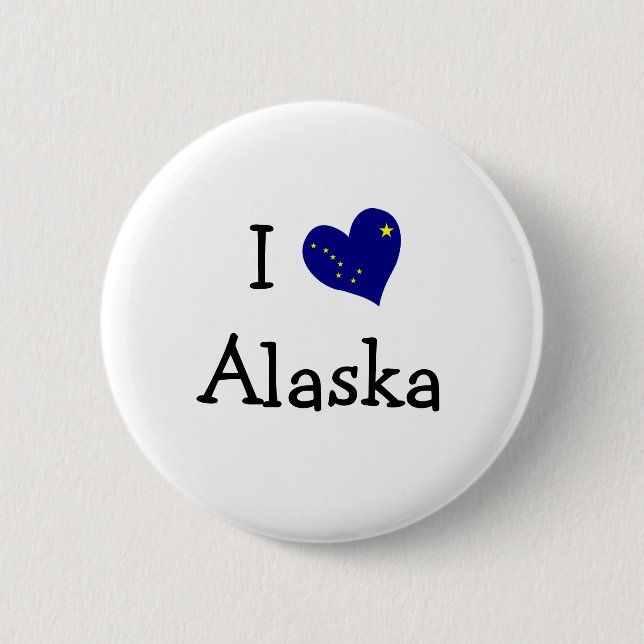 I Love Alaska 6 Cm Round Badge (Front)